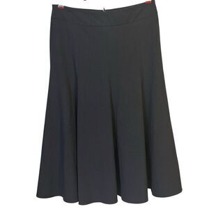 Vintage A-Line Midi Skirt L Charcoal Gray Quiet Luxury USA Made 90s Minimalist ✨